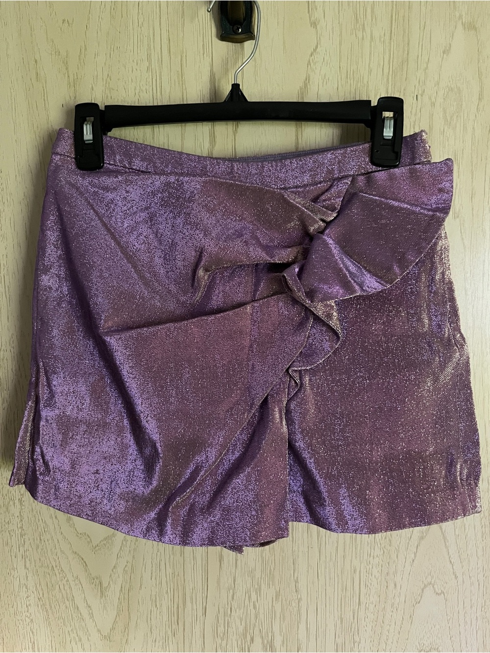 Boutique MOSCHINO Metallic Ruffle Skort Purple Sz 6 $385